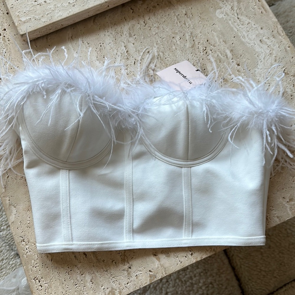 Super down feather crop top